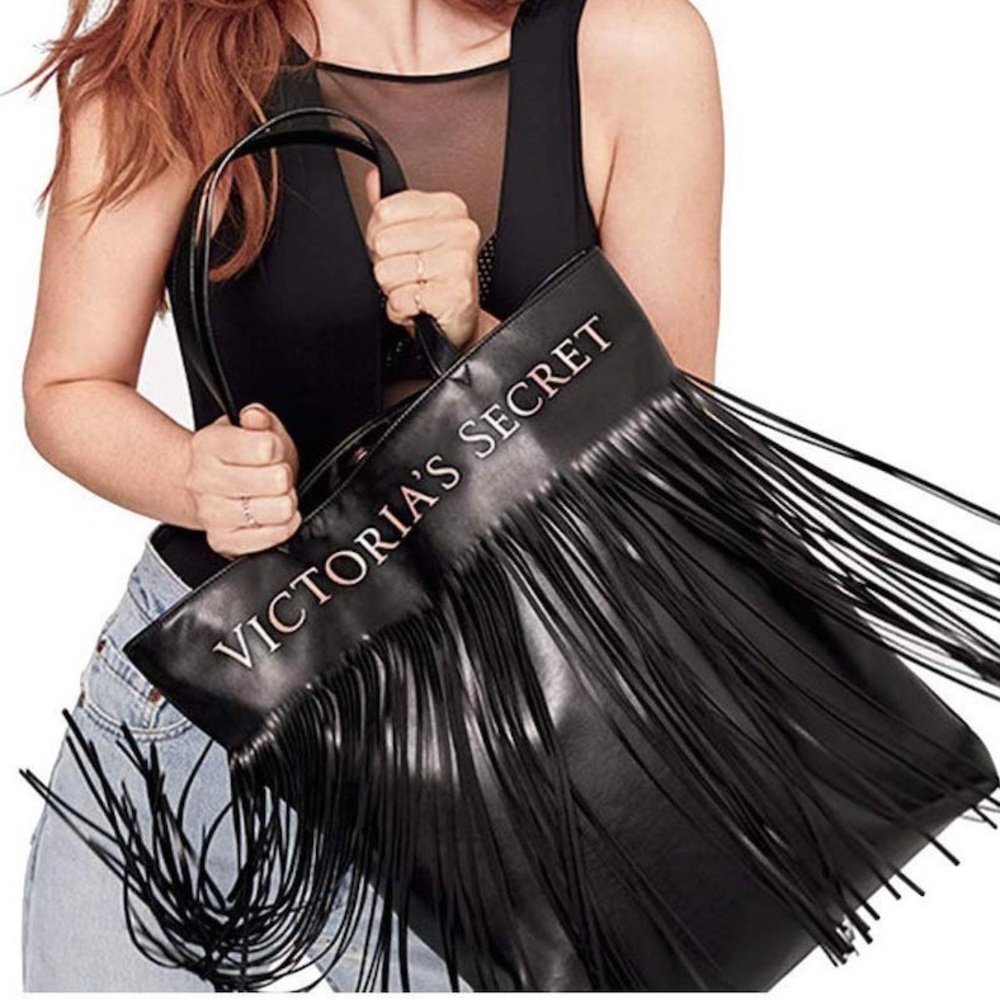 Victoria’s Secret Faux Leather Fringe Tote Bag